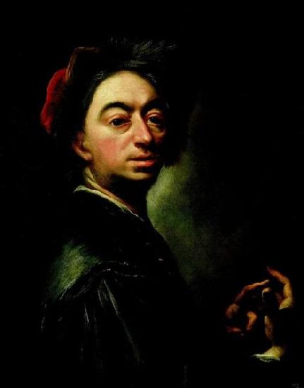 Peter Johannes Brandl Self portrait oil painting image